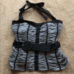 Charlotte Russe Bustier Black and White Crop Top